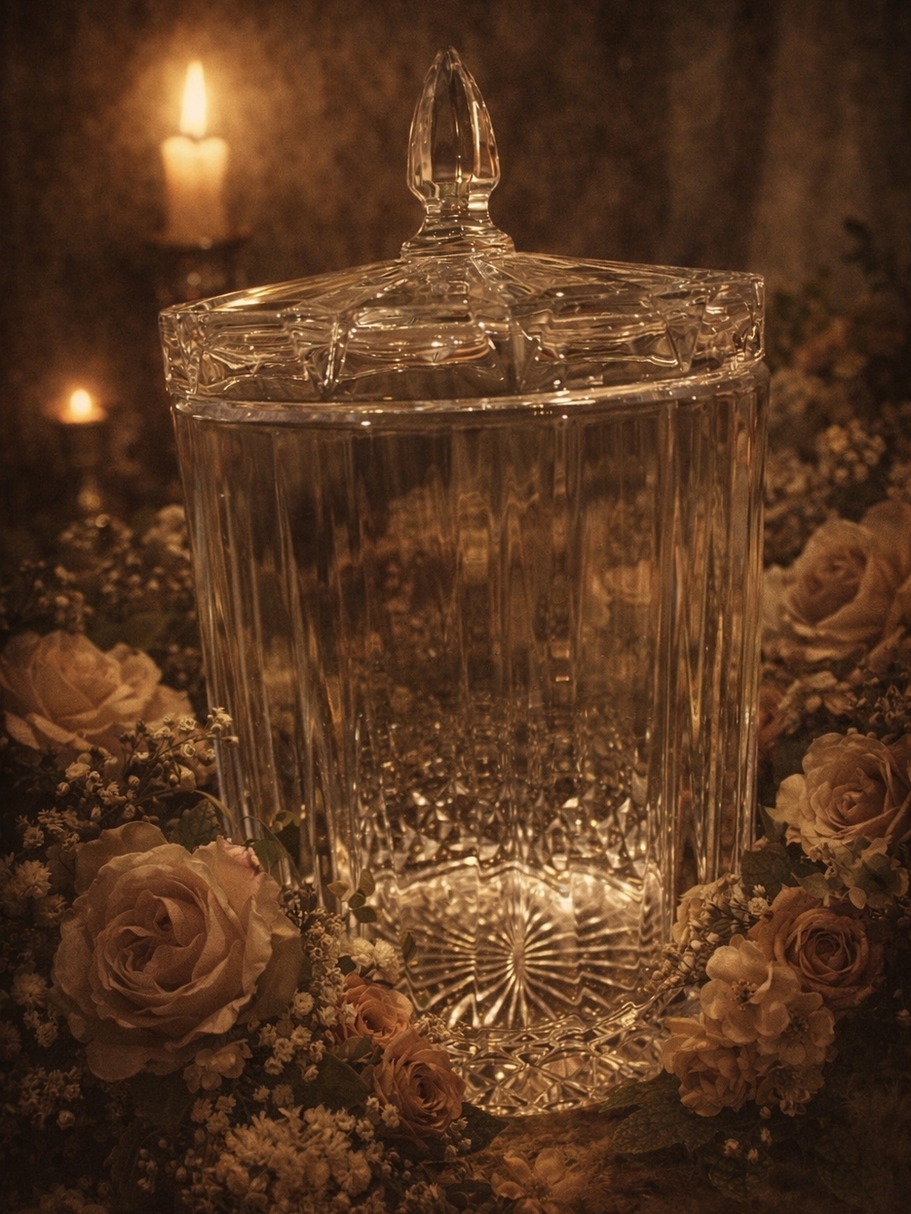 St George Crown Court Odyssey Lead Crystal Biscuit Jar